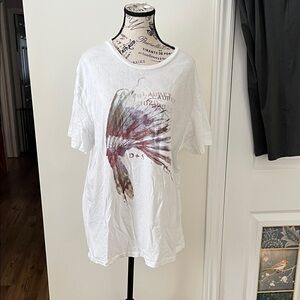 💗Denim & Supply Ralph Lauren White Tee with Feather Design